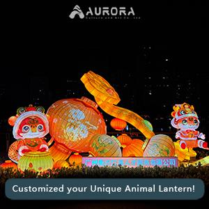 Golden snake colorful lanterns, large lantern-shaped lights, animal light decorations, festive colorful lights