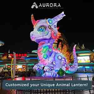 Punk-Style Cartoon  Dinosaur Lantern For Dino Park